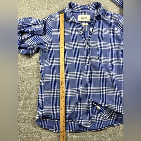 GRAYSON The Hero Button Down Alison Blue Plaid Cotton Shirt Size 5 Large? - Picture 6 of 8